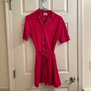 Lacoste belted pink polo dress